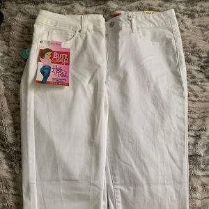 Two pairs of white push up jeans. Same size